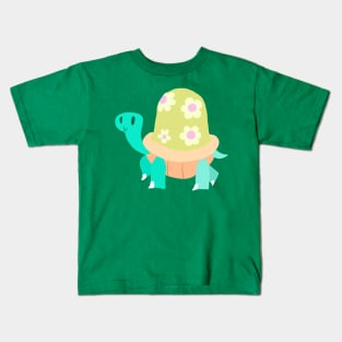 Cute Flowery Turtle Kids T-Shirt